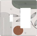 Outlet Covers Sage Green Boho Nature Art Minimalist Geometric Plant 1 Toggle 1 Rocker Combination Decorative Wall Plate Electrical Switch Plates Light Switch Cover Plate for Bedroom