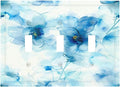 Watercolor Flower Blue White Large Floral Leaf Plants Decorative Switch Plates 3 Gang Wall Plate Triple Toggle Light Switch Cover Faceplate Electrical Wall Panels for Bedroom Living Room Decor
