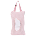 Quilted Baby Diaper and Wipes Pouch Portable Mommy Bag for Stroller Reusable Wipes Pouch with Lanyard (Pink Heart)