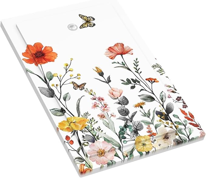 Vintage Floral Colorful Butterfly Flower Blossom Decorative 1 Gang No Device Blank Wall Plate Vibrant Pretty Oversize Electric Unused Receptacle Decorator/Gfci Light Outlets/Switches Face Plate Cover