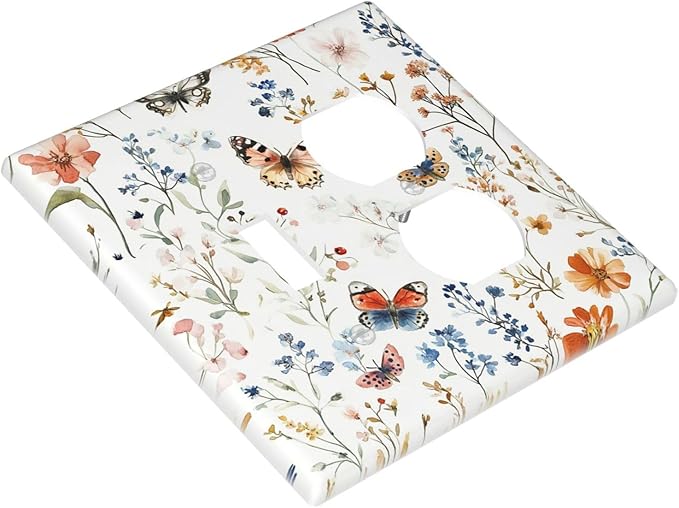 Wallplates Vintage Wildflowers Plants Floral 1 Toggle 1 Duplex Switch Plate Electrical Gfci Faceplate Decorative Light Switch Covers For Bed Room Living Room Decor