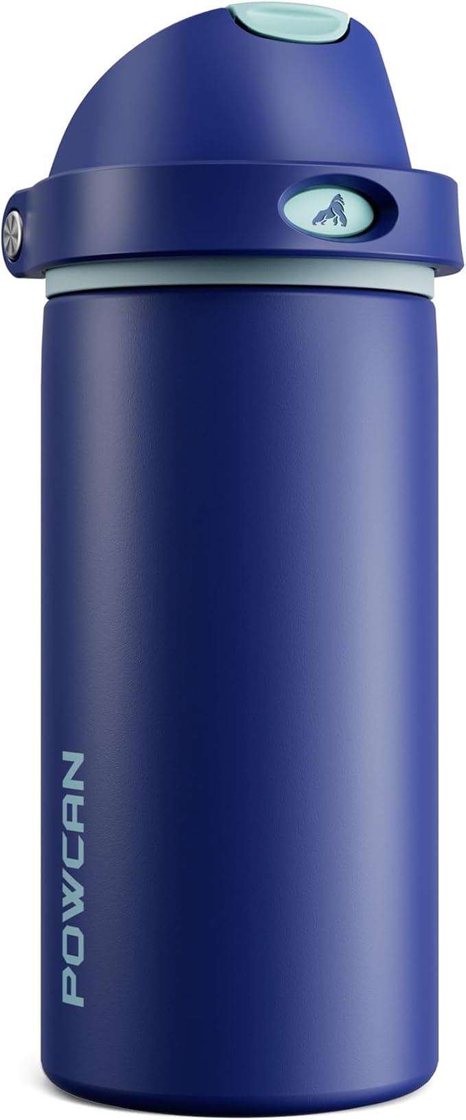 POWCAN 18 oz Insulated Stainless Steel Water Bottle: 2-in-1 Push-Button Spout & Quick-Flip Straw, Leakproof, Cold 24 Hrs, Fits Car Cup Holder, Sports Bottle for Travel, Gym, School Gift (Wit & Wings)