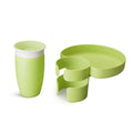 Munchkin Carseat Tray with Miracle 360 Sippy Cup for Toddlers 1-3 - Travel & Road Trip Accessory for Kids, Mess-Free Snacking and Spill Proof Drinking in The Car, Green
