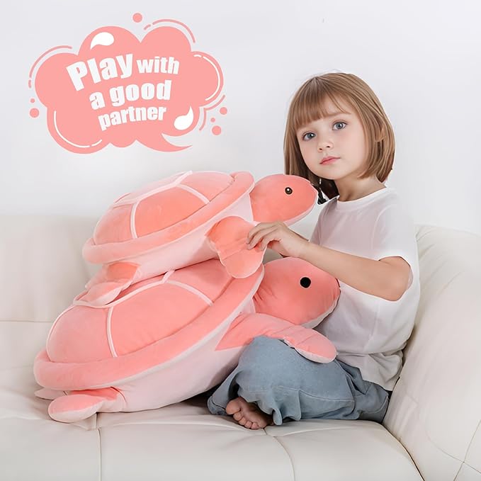 Dalmao 20 Inch Pink Sea Turtle Stuffed Animals Soft Plush Toys Body Pillows Ocean Turtle Plushies, Gifts for Kids Boys, Girls, Girlfriend, Birthday