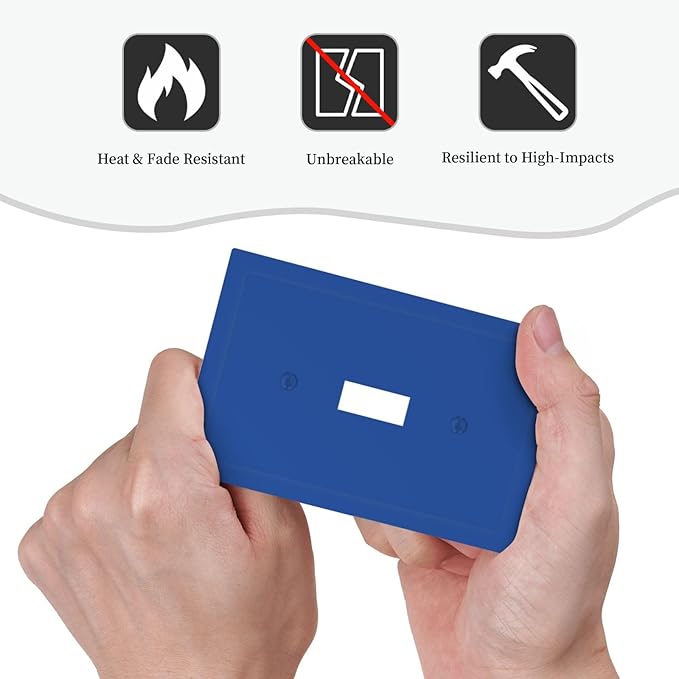 Navy Blue 1 Gang Toggle Light Switch Cover, Decorative Blue Single Toggle Wall Plate Electrical Switchplate Faceplate Solid Royal Outlet Covers