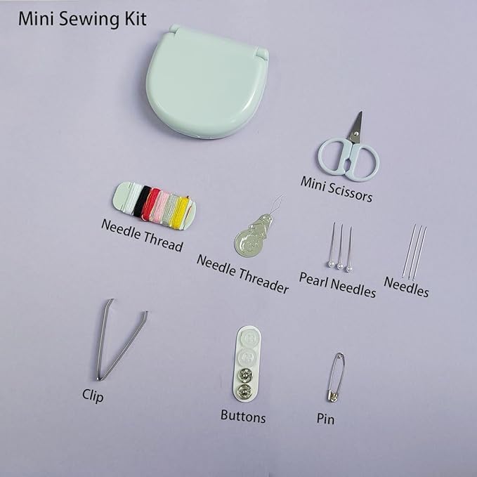 2 Pack Mini Travel Sewing Kit, Portable Travel Sewing Box Kit, Portable Heart-Shaped Box