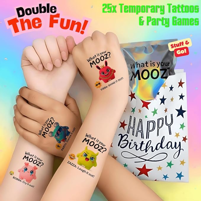 Mini Slime Party Favors for Kids -25 Blind Bag –Cloud/Butter/Crunchy/Galaxy Slime with Fake Tattoos, Sensory Toys for Girls & Boys, Xmas Gifts, Goodie Bag Stuffers, Birthday Party, Classroom Prizes