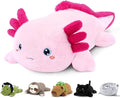 SQEQE Weighted Stuffed Animal Axolotl, Soft Weighted Axolotl Plush Toy, Cute Hugging Pillow Gift for Kids Adults, Home Decoration Valentines Gifts Birthday Present 9.8 Inch, 0.8 Lb