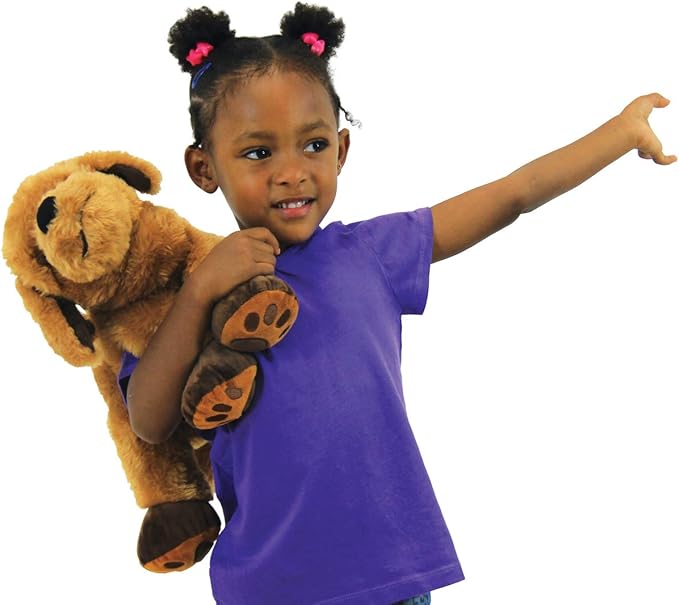ROYLCO Theo The Sensory Companion Dog, Stuffed Animal, 2.5 lbs, Sensory Toy, Soft Fur, Heat/Cool Pack, Stuffed Animal for Children & Adults Brown