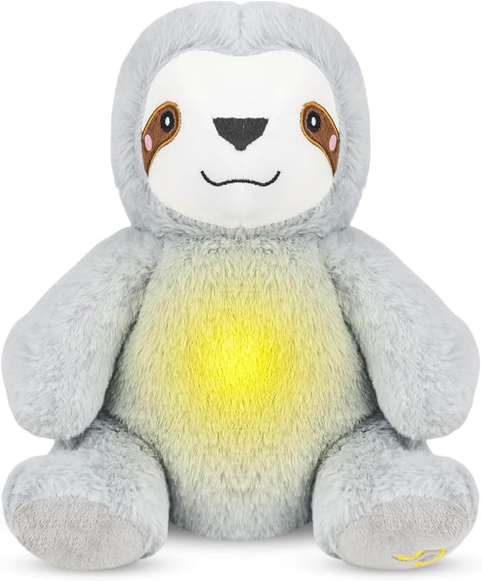 rytopt Breathing Stuffed Animal, Upgraded Version, No Breathing Movement in Its Abdomen, Breathing Sloth, 4 Gear Adjustment, Volume Control, with Music & Lights