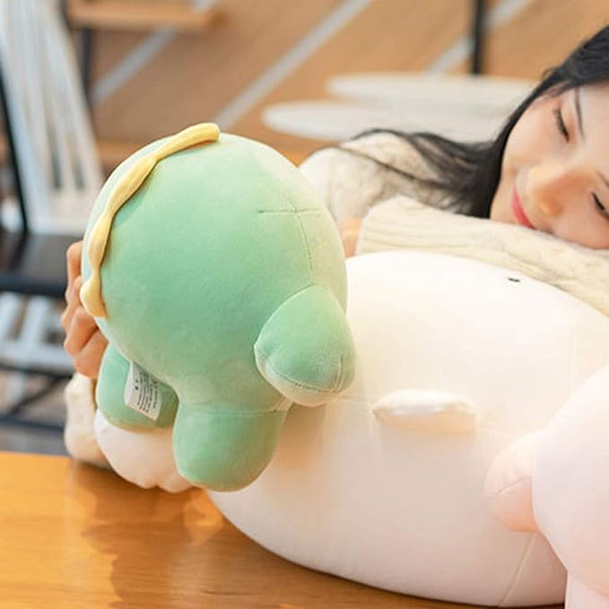 REFAHB 9" Cylindrical Dinosaur Plush Stuffed Toy - Super Soft Hugging Pillow for Kids, Bedding, Sleep & Nap