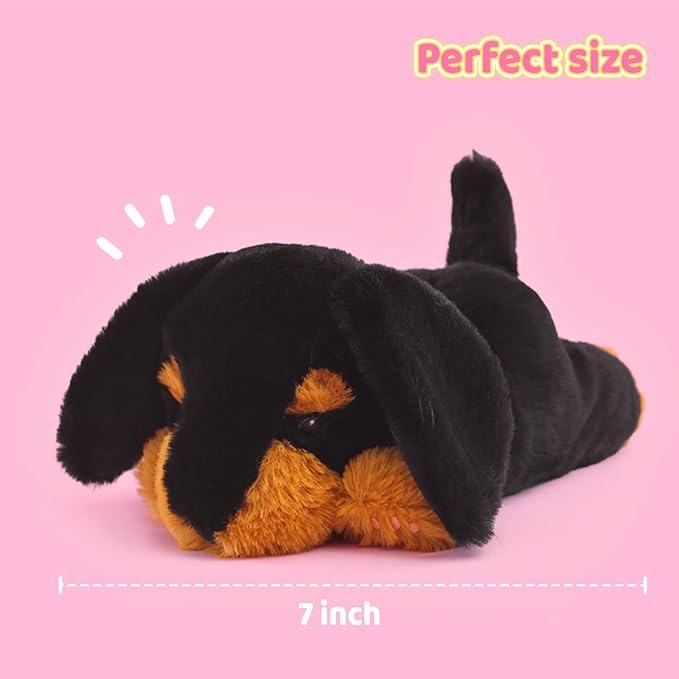 PEACH CAT Dachshund Dog Stuffed Animal Cute Plushies Small Puppy Plush Toys Birthday Gifts for Kids