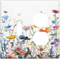 Watercolor Wildflowers Colorful Floral Plant Wallplates 1 Toggle 1 Duplex Switch Plate Electrical GFCI Faceplate Decorative Light Switch Covers for Bedroom Living Room Decor