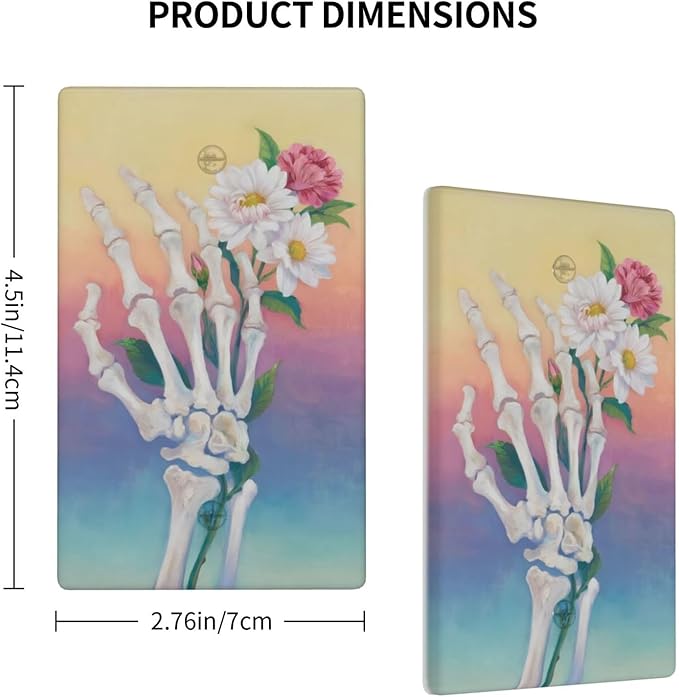 Skeleton Flower No Device Blank Wall Plate Decorative 1 Gang Light Switch Covers Electrical Switchplate Home Decorate Faceplat for Bathroom Bedroom Kitchen Room 4.5 x 2.76 Inch