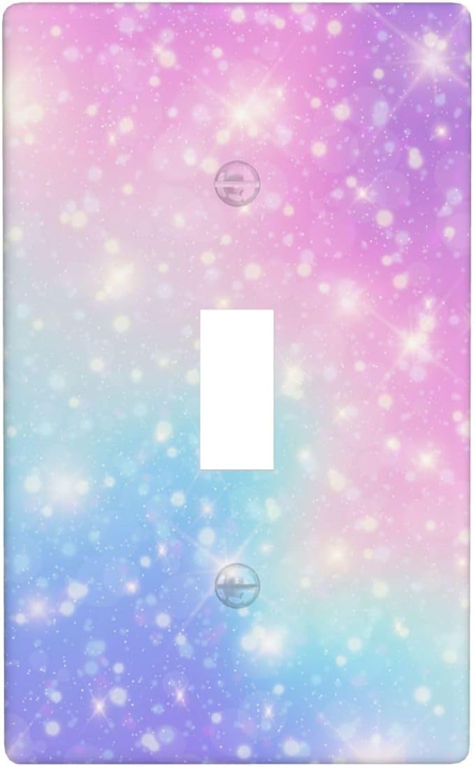 Pink Blue Galaxy Light Switch Cover Plates Decorative Single Toggle Wall Plate, 1 Gang Lightswitch Cover