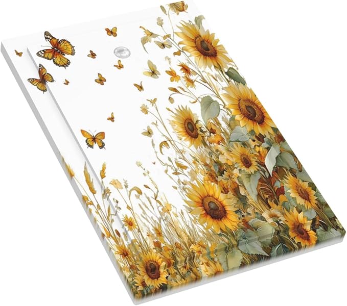 Sunflower Gold Wildflowers Summer Butterfly Light Switch Cover Plate 1 Gang No Device Blank Electrical Wall Plates Faceplate Decorative Switch Plate Covers for Bedroom Living Room Decor