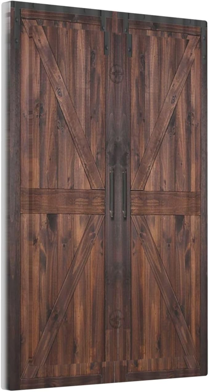 Decorative Light Switch Plate Covers Rustic Barn Doors Vintage Wood Plank 1 Gang No Device Single Blank Outlet Covers Wall Plate Light Switch Cover Plate for Farmhouse Bedroom Home Decor
