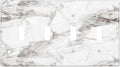 White And Gray Marble Patterns Texture Abstract Print Light Switch Covers Quad Toggle Electrical Faceplate 4 Gang Wall Plate Decorative Switch Plates Cover for Bathroom Kitchen Decor