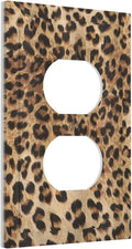 Leopard Cheetah Ombre Brown Wild Safari Animal Powerful Panthera Big Cat 1 Gang Outlet Covers Duplex Receptacle Wall Plate Decorative Electrical Faceplate Switchplates Men Boys Home Decor Large Size