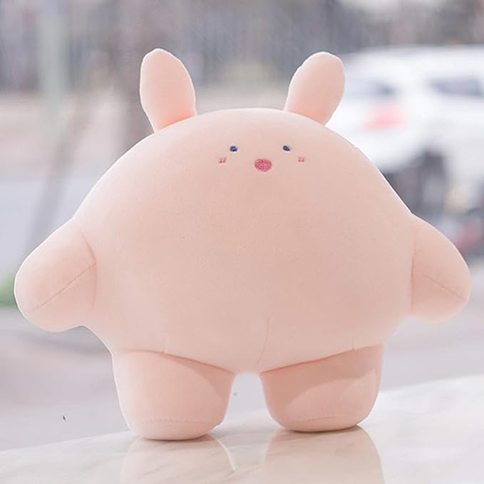 REFAHB 9" Soft Plush Rabbit Toy - Cylindrical Body Pillow for Kids, Cute Stuffed Animal for Bedding & Nap Time