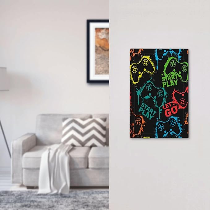Gaming Hippie Gamer Modern Gamepad Colorful Graffiti Light Switch Cover Plate 1 Gang No Device Blank Electrical Wall Plates Faceplate Decorative Switch Plate Covers for Kids Room Nursery Decor