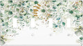 Gold Green Eucalyptus Leaves Plants Flowers Floral Light Switch Covers Quad Toggle Electrical Faceplate 4 Gang Wall Plate Decorative Switch Plates Cover for Bedroom Living Room Decor