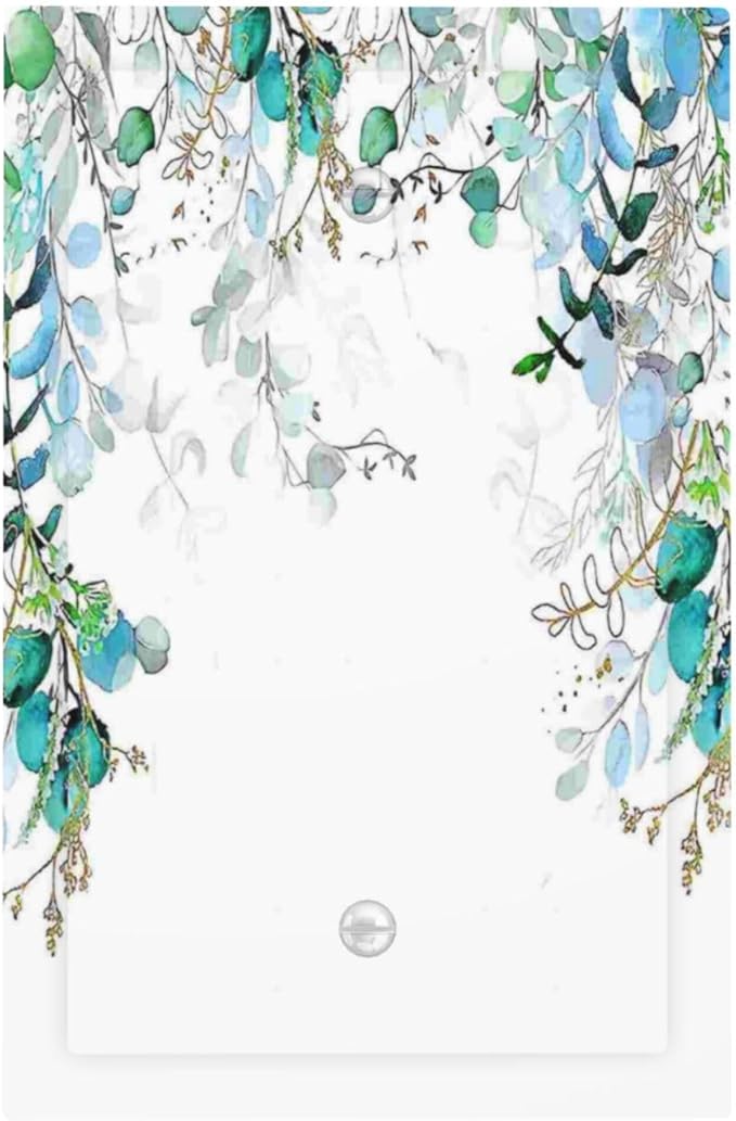 Decorative Light Switch Plate Covers Bohemian Green Eucalyptus Leaf Pine Leaves 1 Gang No Device Switch Cover Plate Single Blank Wall Plate Switchplate Electrical Faceplate
