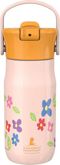 Zak Designs Harmony Kid Water Bottle Benefiting St. Jude, For Travel or At Home, 14oz Stainless Steel is Leak-Proof When Closed and Vacuum Insulated (Floral)