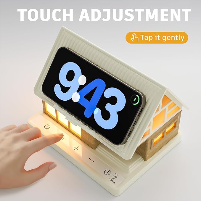 Bedside Lamp with Wireless Charging Station, White Noise Sound Machine 7 Sleep Aid with 30/60/90min Timer, 3-Level Brightness Touch Lamp Night Light for Nightstand, Bedroom, Gift for Kids, Mom