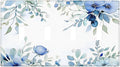Watercolor Blue Flower Plant Floral Green Leaves Light Switch Covers Quad Toggle Electrical Faceplate 4 Gang Wall Plate Decorative Switch Plates for Bedroom Living Room Decor