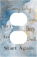 Decorative Outlet Covers Motivational Quotes Blue Abstract Texture 1 Gang Duplex Light Switch Cover Plate Unique Wall Plates for Electrical Outlets Switch Plate Covers for Home Decor