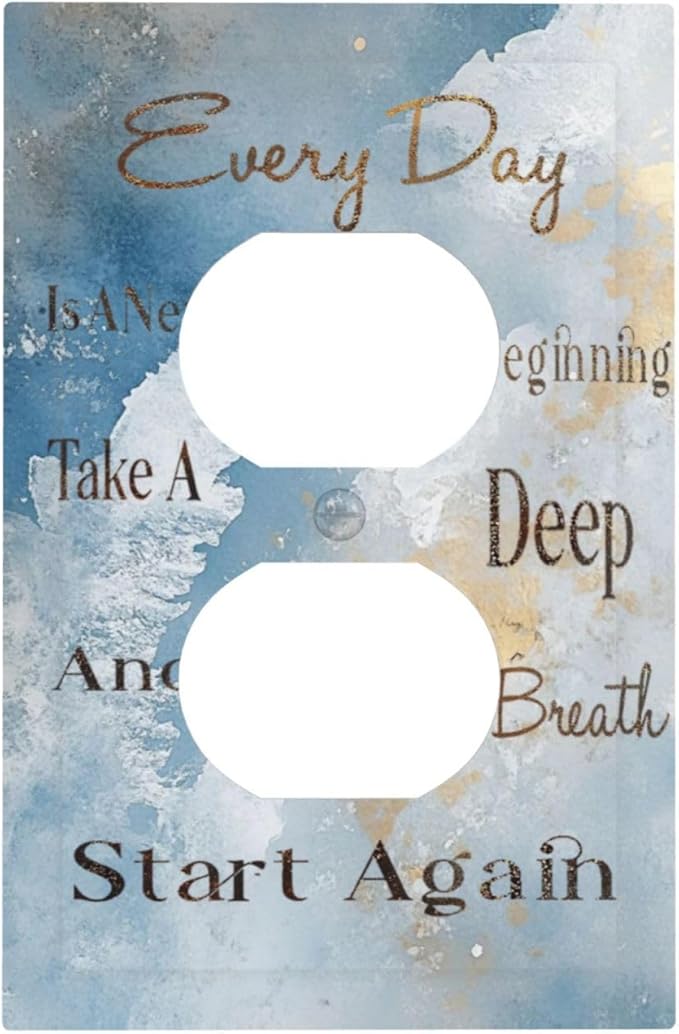 Decorative Outlet Covers Motivational Quotes Blue Abstract Texture 1 Gang Duplex Light Switch Cover Plate Unique Wall Plates for Electrical Outlets Switch Plate Covers for Home Decor