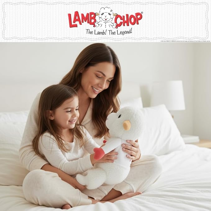 Lamb Chop Nostalgic Spring Cuddle Pillow, Super Soft & Cozy Plush, 14" Tall, (Officially Licensed Product) by Franco Collectibles
