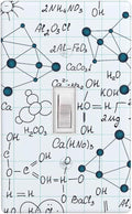 Chemical Formula 1-Gang Toggle Light Switch Plate, Light Blue Science Wall Plate for Classroom, Study Room, Office & Kids Room