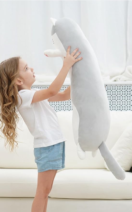 Dalmao 36" Cat Stuffed Animal, Soft Long Pillow Cute Cartoon Kitten Plush Body Pillow, Giant Large Big Jumbo Cat Plushies Toy Gift for Kids, Girls, Birthdays