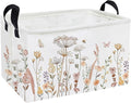 Essme Rectangular Flower Basket,Kids Storage Bins Organizer with Handles for Girls Room Decor, Gift Basket,Shelf Basket.(Beautiful Flowers)