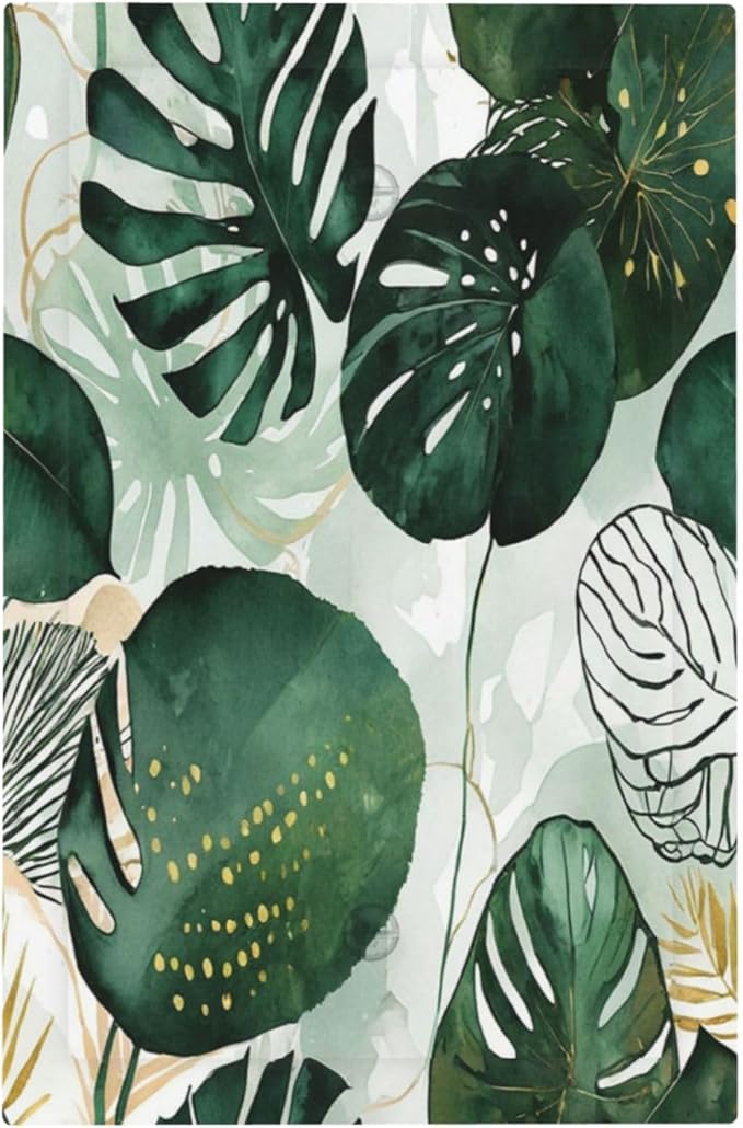 Light Switch Cover Plate Boho Tropical Leaves 1 Gang No Device Blank Electrical Wall Plates Faceplate Decorative Switch Plate for Bedroom Bathroom Decor