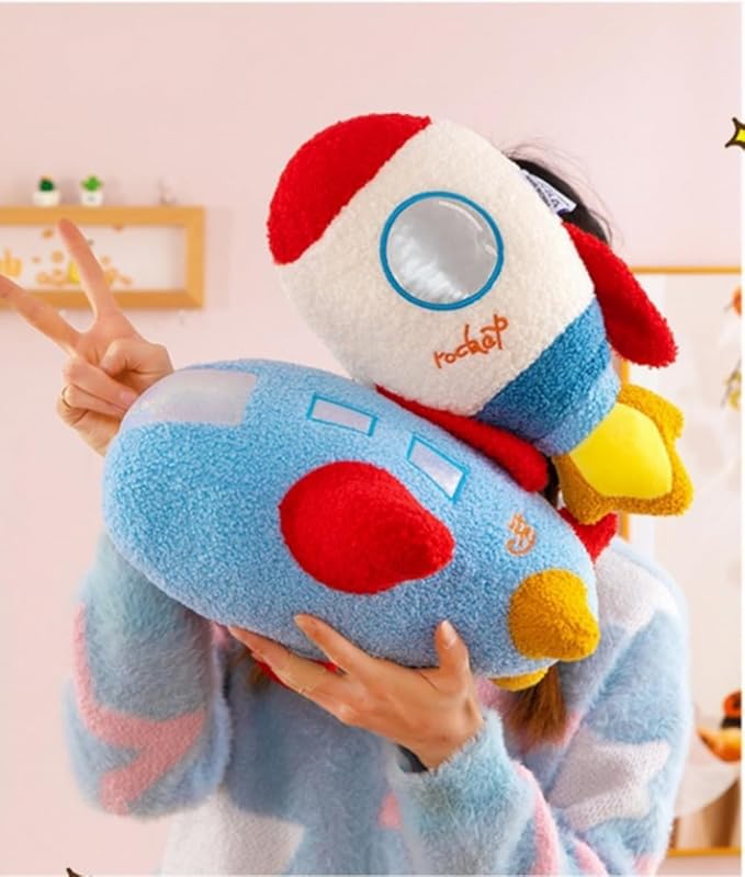 13.7 inch Rocket Shape Plush Toys Pillow, Rocket Ship Stuffed Plush Doll,Living Room Sofa Bedroom Decorative Children's Birthday Gift