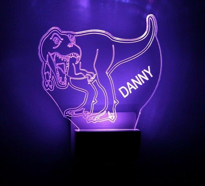 Night Light Multi Color Personalized LED Plug-in, Ultra-Slim Touch Night Light Smart Dusk to Dawn Sensor, Kids Children's Bedroom Kitchen Bathroom Hallway Play Room Variations (Dinosaurs)