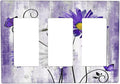 Decorative Outlet Covers Rustic Purple Daisy Butterfly Boho White Floral 3 Gang Wall Plate Cover Triple Rocker Decora Light Switch Covers Plate Jumbo Electrical GFCI Switch Plate Cover