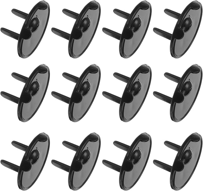 MECCANIXITY 12 Pack Outlet Covers Proofing, Plug Covers Easy Installation Electric Plug Protectors Safety Socket Cover Plugs Protector Black