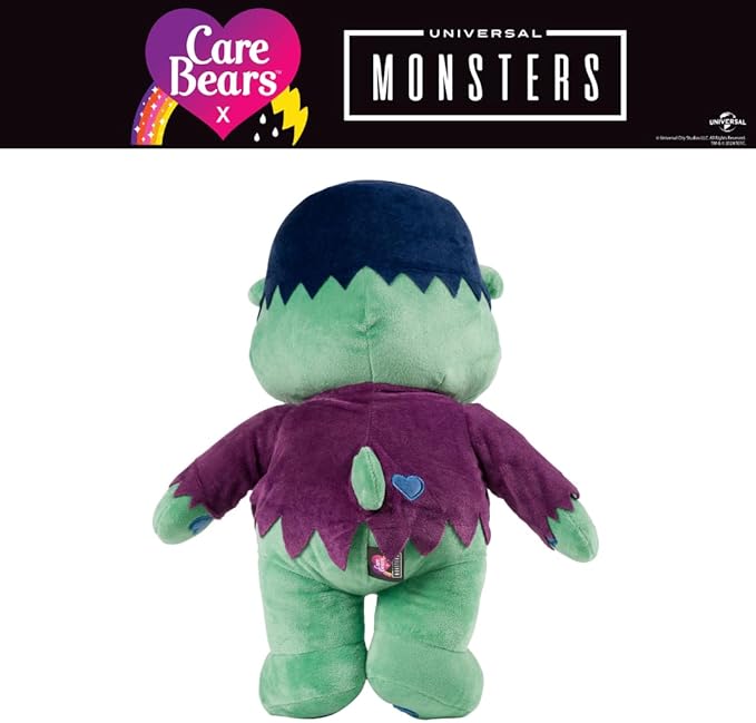 Care Bears x Universal Monsters Grumpy Bear Frankenstein Monsters Halloween Bedding Super Soft Cozy Decorative Cuddle Pillow, (Officially Licensed Product) By Franco Collectibles