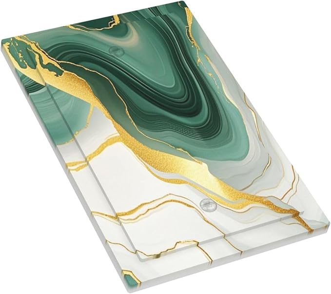 Light Switch Cover Plate Turquoise Marble Texture Golden Lines 1 Gang No Device Blank Electrical Wall Plates Faceplate Decorative Switch Plate For Bed Room Bathroom Decor