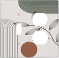 Wallplates Sage Green Boho Nature Art Minimalist Geometric Plant 1 Toggle 1 Duplex Switch Plate Electrical GFCI Faceplate Decorative Light Switch Covers for Bedroom living Room Decor