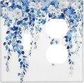 Blue Eucalyptus Leaves Floral Vine Flower Wallplates 1 Toggle 1 Duplex Switch Plate Electrical GFCI Faceplate Decorative Light Switch Covers for Bedroom Living Room Decor