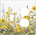 Wildflowers Sunflower Lavender Daisy Floral Wallplates 1 Toggle 1 Duplex Switch Plate Electrical GFCI Faceplate Decorative Light Switch Covers for Bedroom Living Room Decor