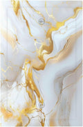 Decorative Blank Wall Plate Abstract Gold Marble Design with White & Gold Single Gang No Device Outlet Covers 1 Gang Light Switch Covers for Modern Luxurious Decor