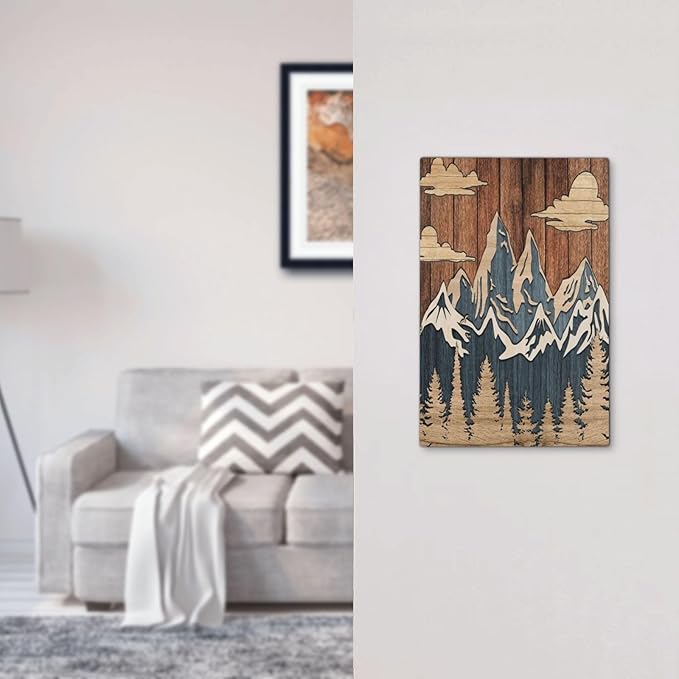 Blue Mountain Range Forest Nature Wilderness Wood Texture Light Switch Cover Plate 1 Gang No Device Blank Electrical Wall Plates Faceplate Decorative Switch Plate Covers for Farmhouse Home Decor