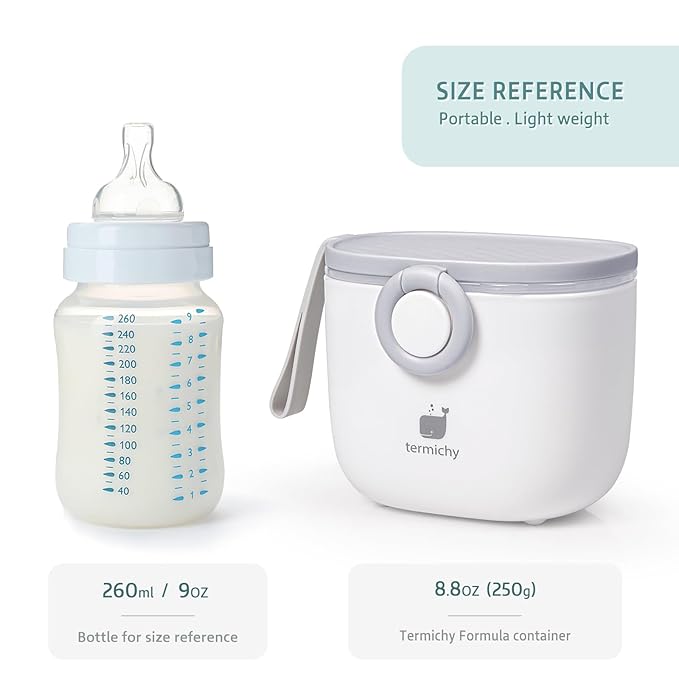 Termichy Baby Formula Dispenser, Portable Formula Dispenser Container with Scoop and Carry Handle for Travel Outdoor Activities for Baby Infant, 500ml 2Pack