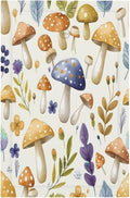Boho Watercolor Mushroom Flowers Leaf Colorful Floral Light Switch Cover Plate 1 Gang No Device Blank Electrical Wall Plates Faceplate Decorative Switch Plate Covers for Kids Room Nursery Decor